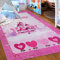 Mazovia Kinderzimmerteppich Antirutsch - Waschbar bis 30 Grad - Prinzessin Schloss - Kurzflor Kinderteppich Teppich für Kinderzimmer - ÖKO-TEX - Teppiche Mädchen Rosa Pink 140 x 200 cm