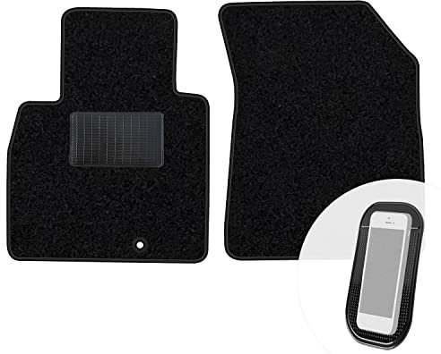 moto-MOLTICO Vorne Fußmatten Auto Velours Autoteppiche Schwarz Automatten Set 2-teilig passend für Nissan Micra 2010-2016