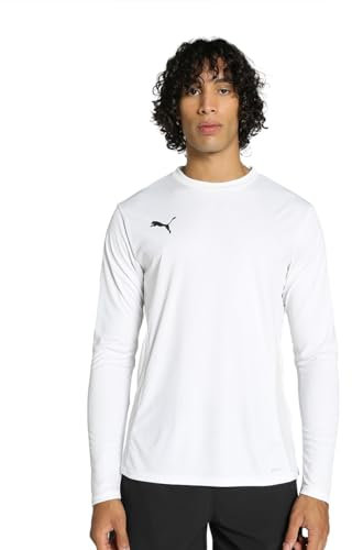 PUMA teamGOAL LS Jersey, Unisex-Erwachsene Fußballtrikot, PUMA White-PUMA Black-Feather Gray,
