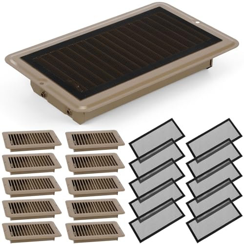 VIHOSE Wohnmobil-Bodenlüftungsgitter, 10,2 x 20,3 cm, mit magnetischer Bildschirmabdeckung, robuste Stahl-Bodenlüftungsabdeckungen mit Dämpfer und Register, PVC-Entlüftungsfilter für Wohnmobile,
