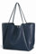 HOXIS Übergroße PU-Leder-Tragetasche für Damen, Wochenendtasche, Shopper Handtasche, Reise-Geldbörse, Marineblau, Large
