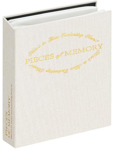 Vienrose Fotoalbum 10x15 Einsteckalbum 100 Fotos, Klein Mini Leinen Fotoalbum zum Einstecken, Traditionell Fotoalben für Familie Hochzeit Baby, Beige