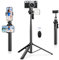 158cm Selfie Stick Stativ, ULANZI MT-70 Handy Stativ mit Fernbedienung mit 2 Abnehmbarer Handyhalterung, Smartphone Stativ 360° Drehbarer, Selfie Stangen für iPhone 15/14/13/12/12 und Android Serie