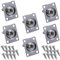 HLELU 6Pcs Square Guitar Input Jack,Guitar Output Jack Plate, Bass Guitar Jack Socket, Electric Guitar Kit Silver