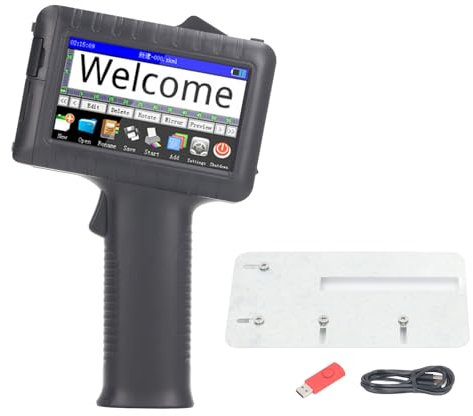 Marhynchus Tragbarer Handdrucker für Barcode, Etiketten und, 4,3-Zoll-Touchscreen, Schnell Trocknender Tintenstrahl, Unterstützt Mehrere Sprachen