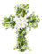 Couronne de Pâques à suspendre à une porte - Couronne de fleurs de lys chrétiens - Décoration de Pâques - Couronne de fleurs de lys ristiens
