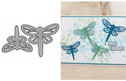 DzIxY Stanzformen aus Metall mit zwei Libellen, für Kartenherstellung, Prägepapier, Stanzformen, Scrapbooking, Maschinen, Schablonen, Aufbewahrungstaschen, Zubehör