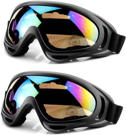 BECILES Ski Snowboard Brille, UV-Schutz Goggle, Motocross Brille Helmkompatible, Anti-Fog Skibrille, Sportbrille für Skifahren Motorrad Fahrrad