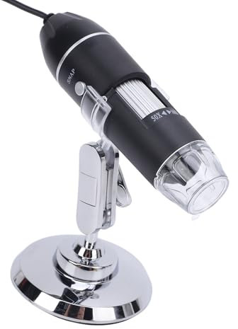 Microscopio Digital USB de 50X a 1600X, Cámara Endoscópica de Aumento de 8 LED, Digital Portátil 3 en 1 con Soporte Giratorio 360, Compatible con Teléfonos Inteligentes Android,
