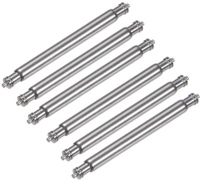 QUARKZMAN 6 Stück Uhrenarmband-Linkstifte, Federstegstifte 2,5 mm Durchmesser 22 mm Länge, Edelstahl-Doppelrandstifte für Uhrenarmbandriemen