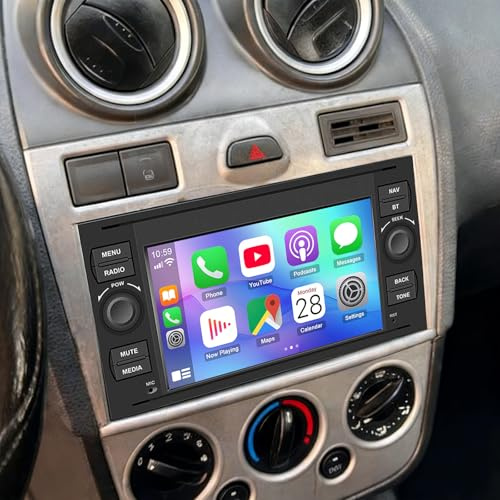 Android 13 Autoradio für Ford Fiesta 2005 2007 2008 mit Wireless Carplay | 2+64G 7 Zoll Touchscreen Auto Player Radio GPS Navigation Head Unit mit Android Auto WLAN FM SWC Mirror Link Split Screen