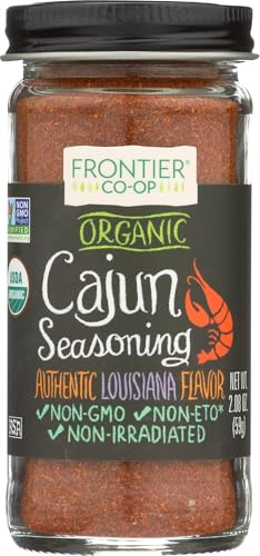 Frontier Herb Organic Cajun Seasoning 58 g | Louisiana-Style Spice Blend for Meats, Seafood, Jambalaya, Cajun Pasta