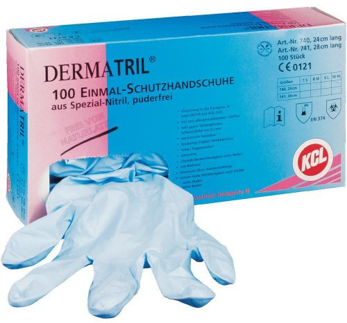 KCL Dermatril 740-9 100 St. Nitril Einweghandschuh Größe (Handschuhe): 9, L EN 374
