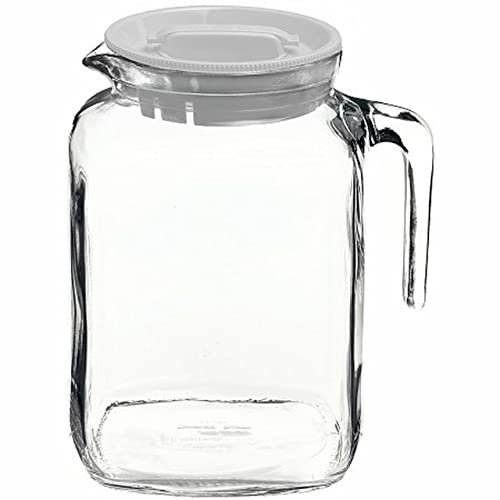 Bormioli Rocco, Bormioli, Cruche en Verre, avec Couvercle, frigoverre, transperente