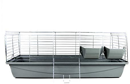 Little Friends Premium Rabbit 100Cm Rabbit and Guinea Pig Cage, Grey