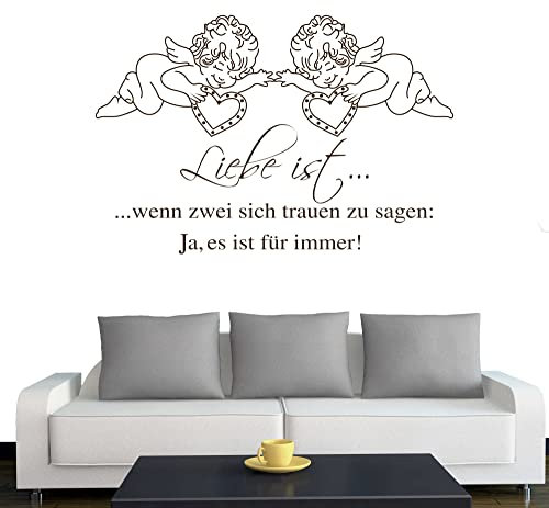 A571 Wandtattoo Liebe ist.. für immer! 120cm x 80cm braun (erhältlich in 40 Farben)