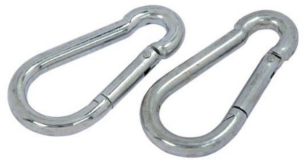 SNAP HOOK (CARBINE) - BZP STEEL - M8 (5/16IN.) 2PC