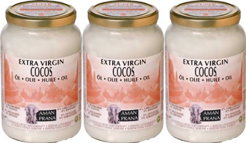 3 Gläser Cocos Öl von Amanprana à 1600 ml