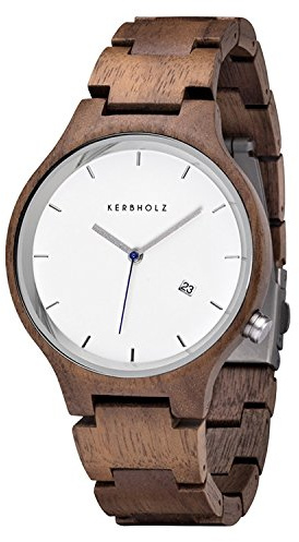 Kerbholz Armbanduhr Lamprecht Walnut Silver