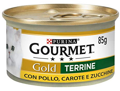 Purina Gourmet Gold Patè Cibo Umido Gatto con Verdure Pollo, Carote e Zucchine, 24 Lattine da 85g