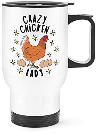 Crazy Chicken Lady Stars Travel Mug Cup with Handle