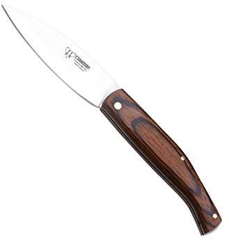 Cudeman Klappmesser Solsona 443-R Klinge aus rostfreiem Stahl 420 von 9 Zentimetern, roter Griff von 11 cm für Jagd, Überleben und Bushcraft + Flaschenhalter