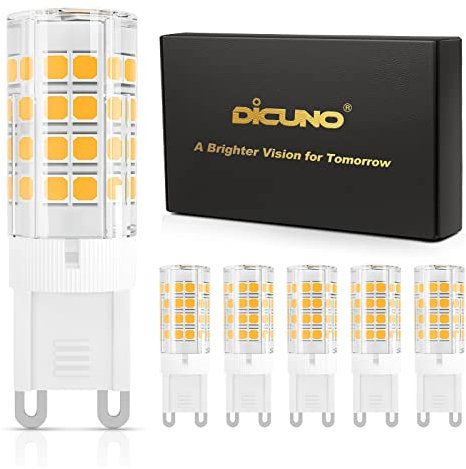 DiCUNO G9 LED Lampe Warmweiß 2700K, 3W LED Leuchtmittel ersetzt 30W Halogenlampe, 380lm, 360°Abstrahlwinkel, G9 Glühbirne 83Ra, Kein Flackern, nicht dimmbar, 230V AC, 6er Pack