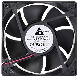 Delta 120mm High CFM Fan AFB1224SHE 24V DC 120mm 3Pin 2 Wire PC Computer CPU Case Exhaust Muffin Fan with Metal Finger Guard Grill 3700RPM