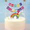 VEYLIN 13 Pieces Cake Topper Kit Rainbow Cloud Happy Birthday Cake Topper Kids Cake Decoration for Birthday Baby Showr Party