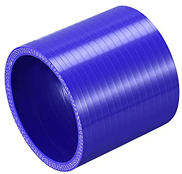 X AUTOHAUX Acoplador de silicona recto de 80 mm, diámetro interior, 76 mm, color azul