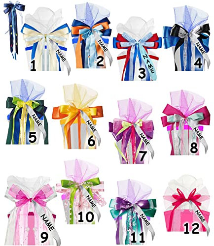 alles-meine.de GmbH für Schultüten - große 3-D Schleife - rosa/pink - blau - incl. Name/Text - 24 cm breit u. 47 cm lang - mit edlen Satin Bändern, Tüll & Perlenband - fü..