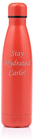 Personalised Matt 500ml Thermo Bottles - Engraved with Your Custom Text (Matt Red)
