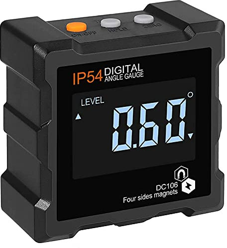ANCLLO Indicatore di livello digitale a LED Indicatore di livello Goniometro Indicatore di livello Indicatore di livello conico Inclinometro Tutti i lati con retroilluminazione IP54 Impermeabile