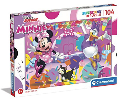 Clementoni - 25735 - Supercolor Puzzle Disney Minnie - Puzzle Mit 104 Teile - Puzzle Für Kinder Ab 6 Jahren, Made In Italy