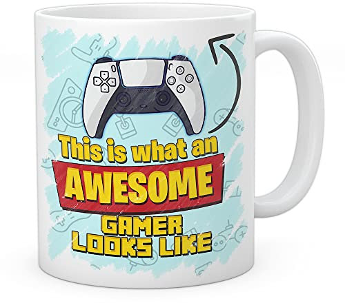 EnvyFone Gamer Mug - This is What an Awesome Gamer Looks Like - Boys/Adults Gaming Cup - Novelty Funny Birthday Gift