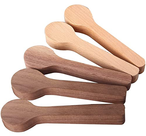 5Pcs Wood Carving Spoon Blank kit, Beech and Walnut Unfinished Wooden Spoon Carving Block Whittling Art Supplies for Beginner Expert DIY Wood Carvers