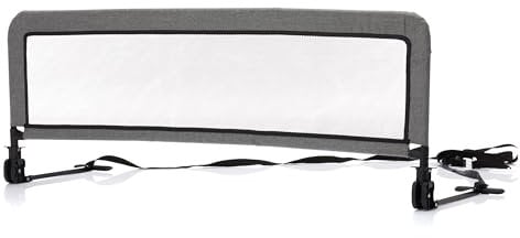 Fillikid Bettgitter Rausfallschutz 135 x 50 cm Exclusiv | Bettschutzgitter einfache Montage | Kinderbettgitter Jungen Mädchen Kleinkind | Babybettgitter stabile Konstruktion, Design:Dunkelgrau