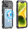 WIFORT for iPhone 14 Waterproof Case,Shockproof Dustproof Heavy Duty Metal Cover with Build-in Screen Protector,[Compatible with Magsafe] 360 Full Body Protective Cases 6.1-Black