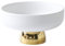 DarkSwan Ceramic Fruit Bowl, Round Gold Pedestal Bowl Modern Decorative Fruit Dish Dessert Display Fruit Tray for Kitchen Counter,8