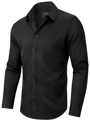 siliteelon Hemd Herren Langarm Regular Fit Stretch Businesshemd mit Tasche