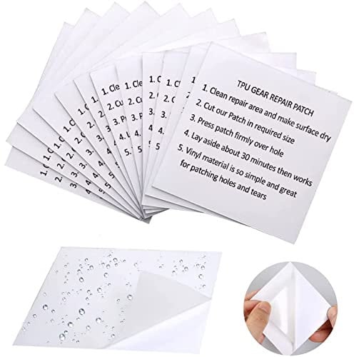 GUGUGO 18 Stück Reparatur Patch Tape, Transparent Reparaturset, Wasserdicht Selbstklebende Reparaturflicken Aufkleber, für Schwimmringe Schlauchboot Regenjacke Daunenjacken Luftmatratze Luftbett Zelt