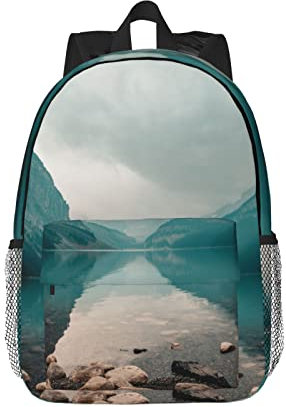 RVENU Banff Landschafts-Rucksack, bedruckt, leicht, Laptop-Rucksack, Reisetasche, für Unisex 38,1 cm (15 Zoll), Schwarz, Einheitsgröße