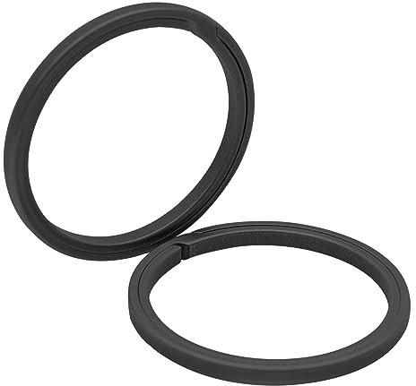 KCFEV Schwarz Schlüsselring, 2PCS Titan Seite Pushing Schlüsselringe Heavy Duty Schlüsselanhänger Ringe Split Schlüsselringe Dog Tag Ring (Medium)