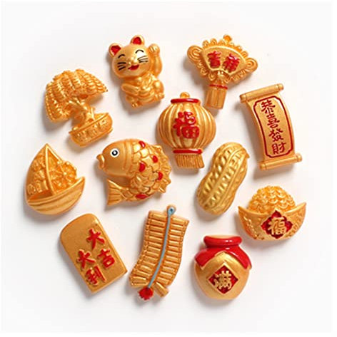 PIWINE Kühlschrankmagnete, Dekoration, magnetischer Aufkleber, Souvenirs, festlicher chinesischer Stil, kreativer Kühlschrankmagnet, Chili-Goldbarren, Heimdekoration, Magnet-Set (Farbe: 2) (Farbe: 2)