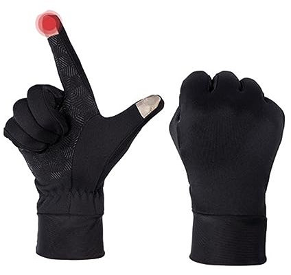 Amosfun Winterhandschuhe Touchscreen Für Herren Und Damen Winddicht rutschfest Für Radfahren Und Outdoor-Sportarten s Schwarz Mit Silikonpartikeln Für Festen Griff