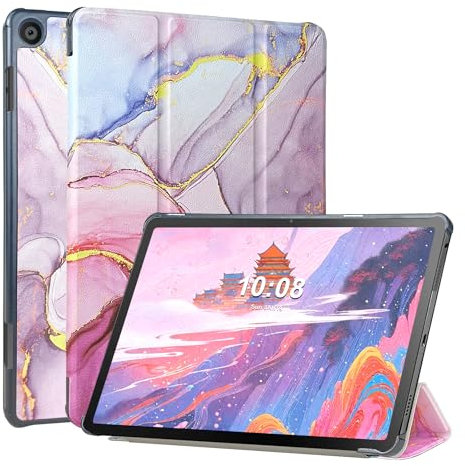 FSCOVER Case for Lenovo Tab M10 Gen 3 2022 (TB-328FU TB-328XU),10.1-inch with PC Back Cover Slim Smart Case,Pink Marble