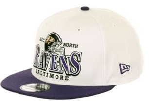 New Era Baltimore Ravens NFL White Original Teamcolour Helmet Purple 9Fifty Snapback Cap - One-Size