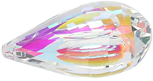 HERCHR 76 Mm Kronleuchter-Glaskristalle, Hängende Tropfen-Anhänger, Bunte Hängende Kristallglas-Anhänger, Sonnenfänger, Prismenperlen Für Heimdekoration