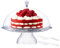 eGenuss Porte gateau sur pied avec cloche plat a tarte pâtisserie + couteau et pelle à tarte inclus | M | Ø 25.5cm rond | 1 ensemble