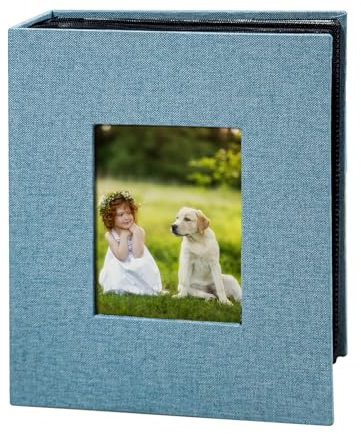 Fotoalbum, 10 x 15 cm, mit 100 Taschen, Einsteck-Bilderalben, Leineneinband, Erinnerungsbuch mit Frontfenster, schwarze Seite, vertikales Fotobuch für Hochzeit, Familie, Jahrestag, Baby, Urlaub